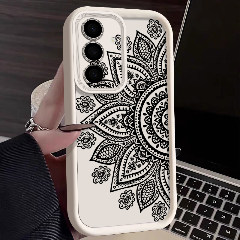 Samsung Galaxy A55 - Casing Pola Totem Bunga Retro untuk