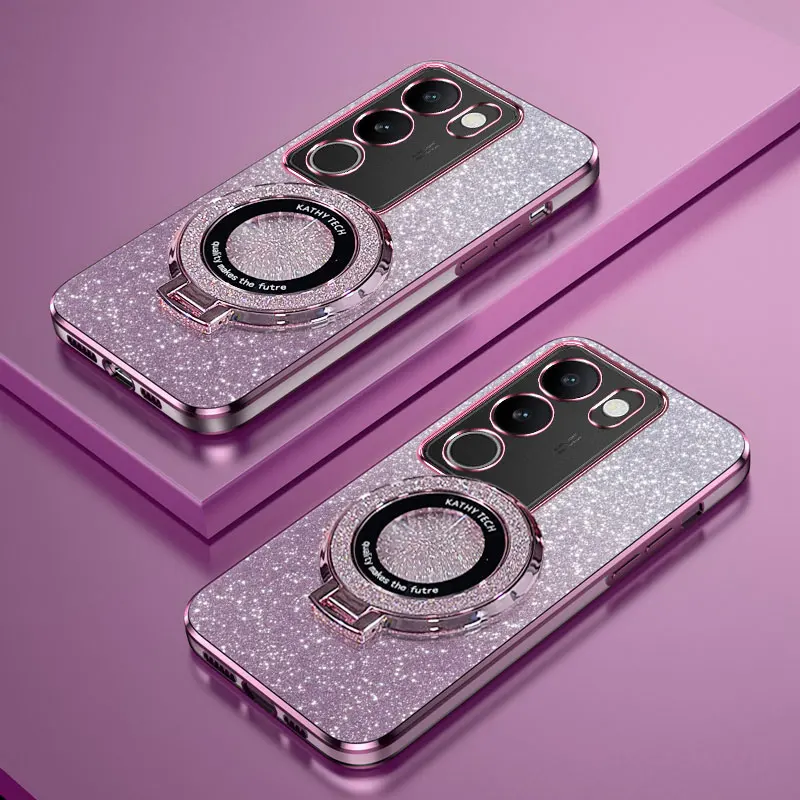 Vivo Y28 - Sarung ponsel dudukan cincin magnetik, pelindung