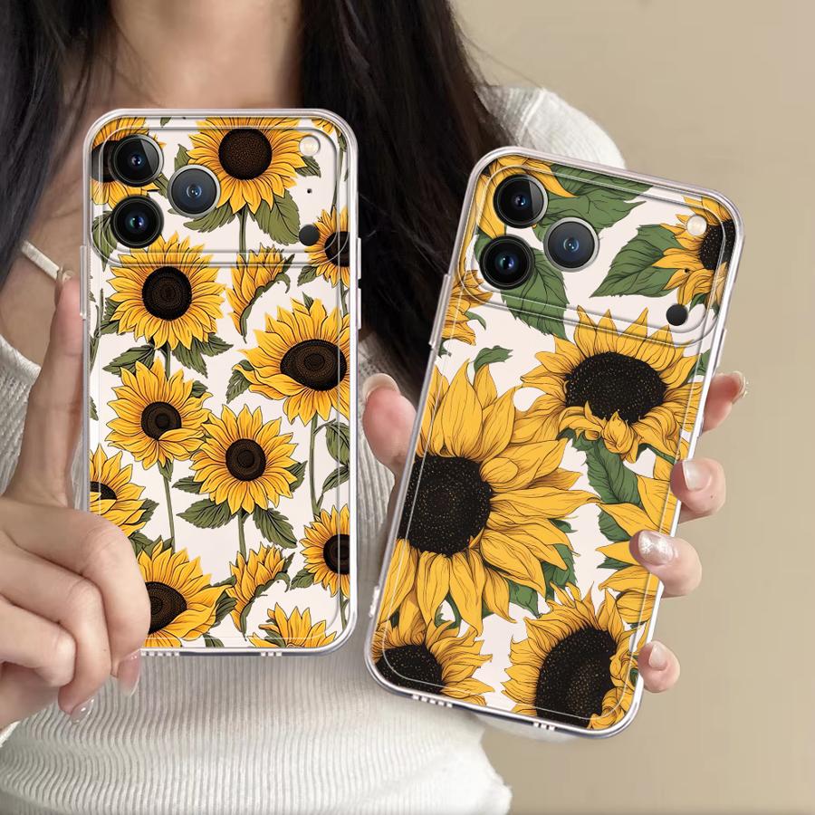 Apple Iphone 15 - Casing Pola Bunga Matahari yang Lucu