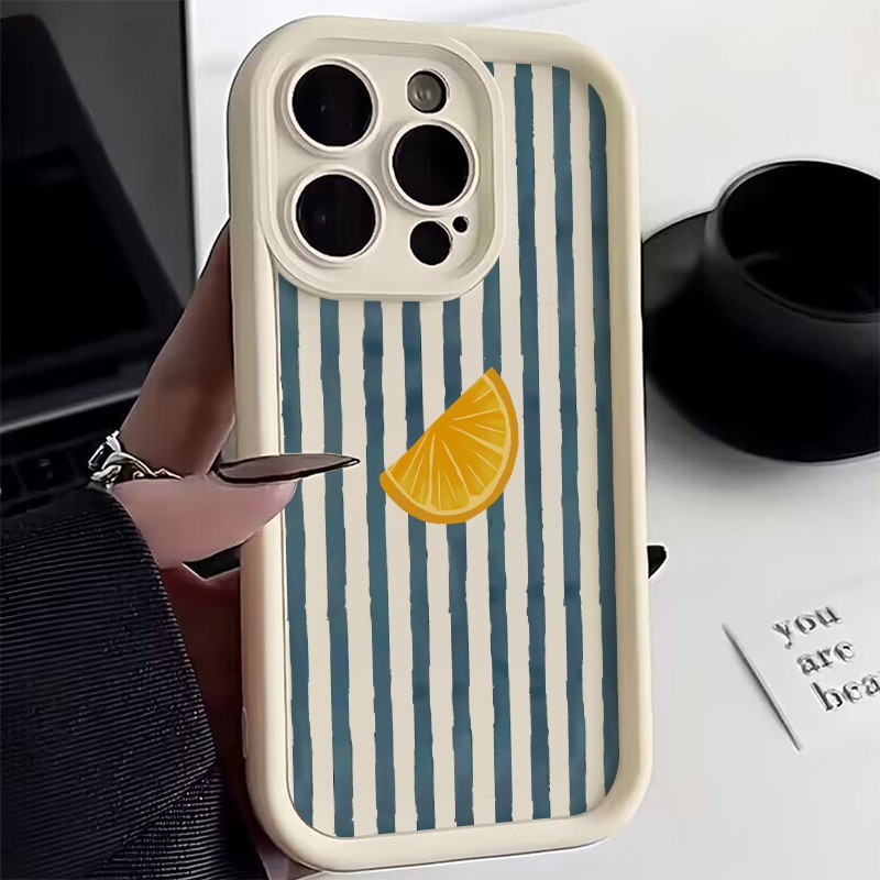 Xiaomi Redmi Note 13 - Casing Ponsel Pola Irisan Lemon Bergaris