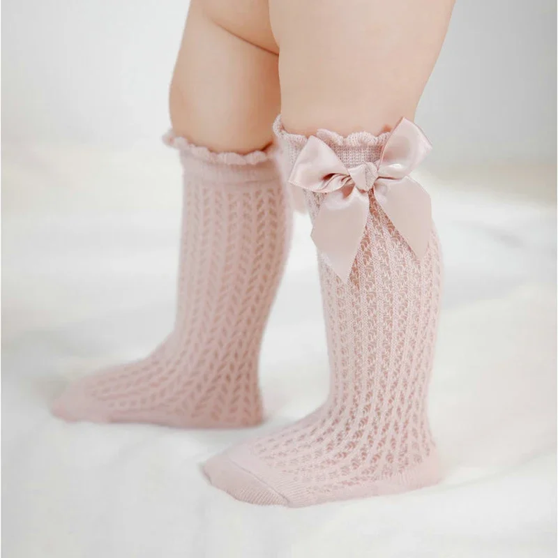 Baby Sock Oximeter - Stoking putih pita Korea katun tipis